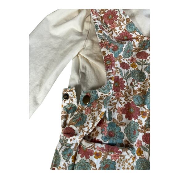 Tommy Bahama Kids Size 6 Corduroy Floral Jumper Dress Set 3-Piece Fall Outfit - Picture 4 of 9